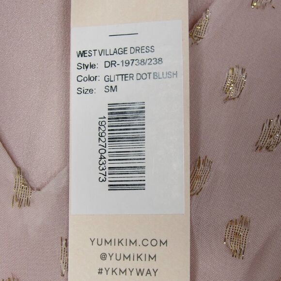 YUMI KIM WEST VILLAGE DRESS IN GLITTER DOT BLUSH SZ S - Picture 6 of 8